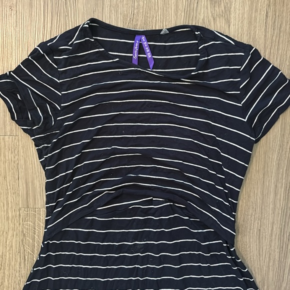 ☀️2/$15☀️ Maternity/Nursing Dress, Navy & White Striped - Picture 3 of 3